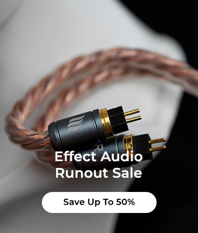 Photo of Effect Audio cable connector with offer text Effect Audio Runout Sale Save 50% off