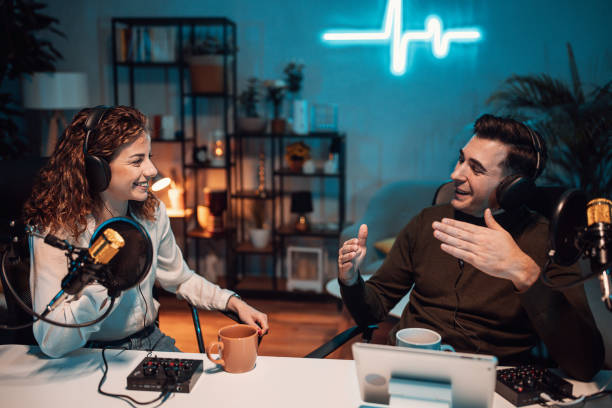 podcaster with headphones